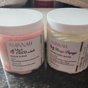 Aminnah Pink Sugar Scrub and Cream Body Butter Set
